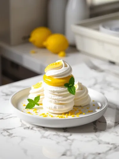 Mini Meringues With Lemon Curd – Easy Spring Dessert - ready to serve