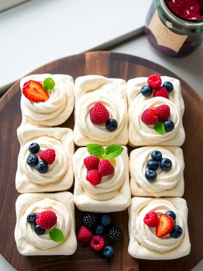 Mini Pavlova with Fresh Summer Berries - ingredients preparation