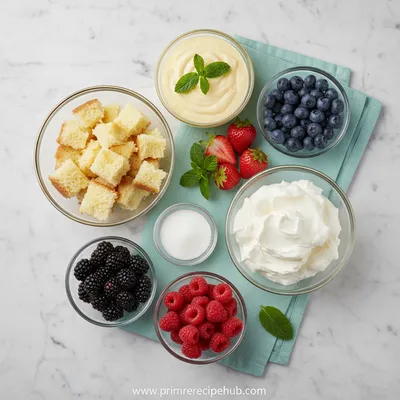 Mixed Berry Mini Trifle - ingredients preparation