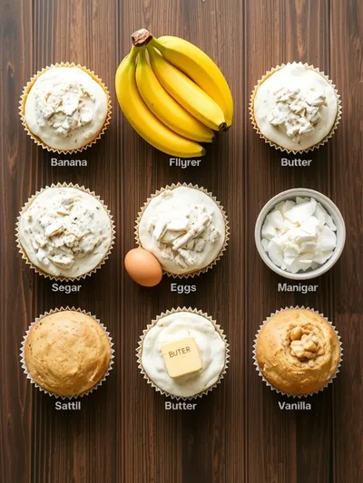 Moist Banana Bread Muffins - ingredients preparation