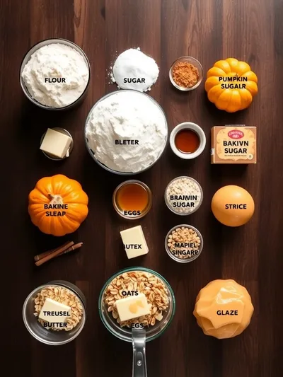 Moist Pumpkin Bread with Streusel Topping & Maple Glaze - ingredients preparation