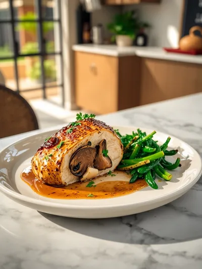 Mushroom Stuffed Chicken Breast - Quick & Easy - ready to serve