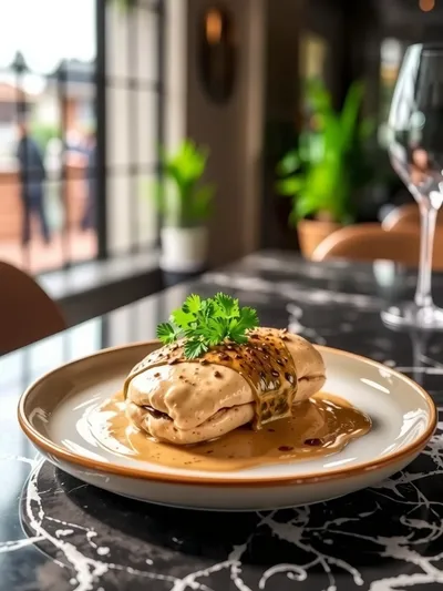 Mushroom Stuffed Chicken Breast - ready to serve