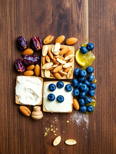 Nourishing No Bake Blueberry Cheesecake - ingredients preparation