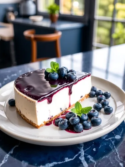 No-Bake Blueberry Cheesecake - cooking process