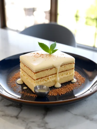 No Bake Chai Tres Leches Cake - ready to serve