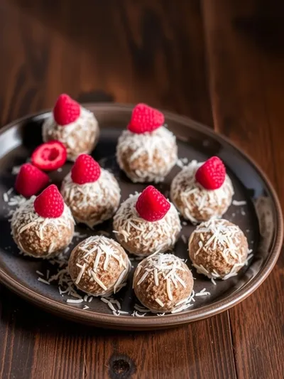 No-Bake Raspberry Coconut Balls – Easy Dessert - ready to serve