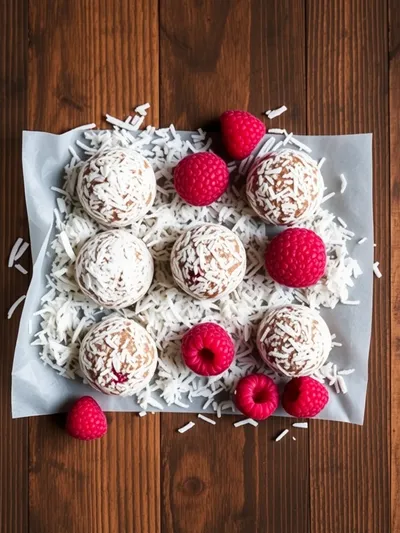 No-Bake Raspberry Coconut Balls – Easy Dessert - ingredients preparation