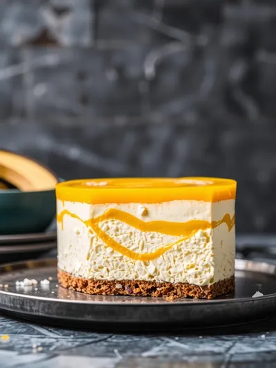 No Bake Vegan Mango Coconut Cheesecake
