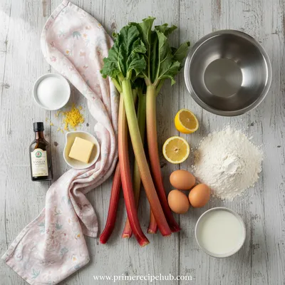 Norwegian Rhubarb Cake - cooking process