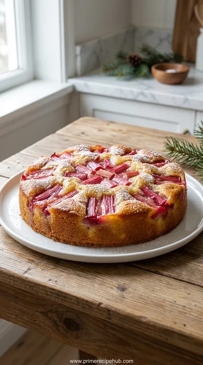 Norwegian Rhubarb Cake with Tender Crust