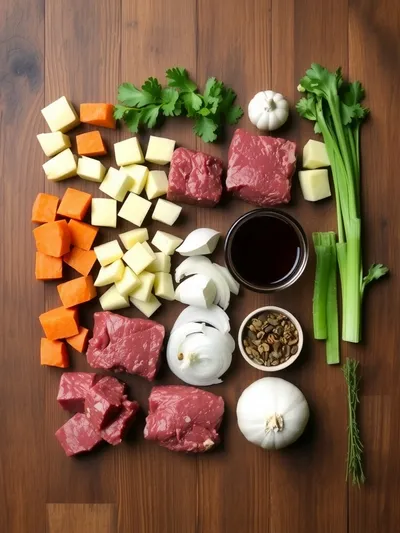 Old Fashioned Beef Stew Recipe - ingredients preparation