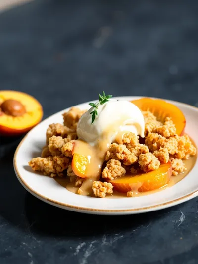 Old Fashioned Peach Crisp - cooking process
