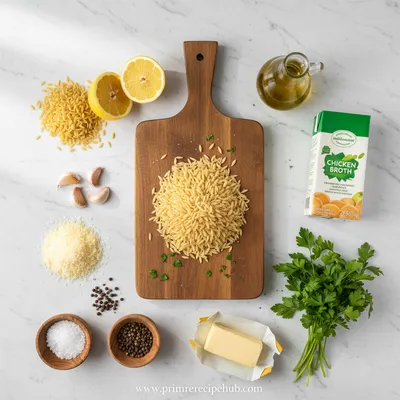 One Pan Lemon Orzo Pasta - cooking process