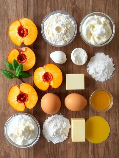 Orange Infused Ricotta Peach Cookies - ingredients preparation