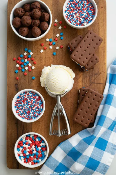 Patriotic Mini Ice Cream Sandwiches - cooking process