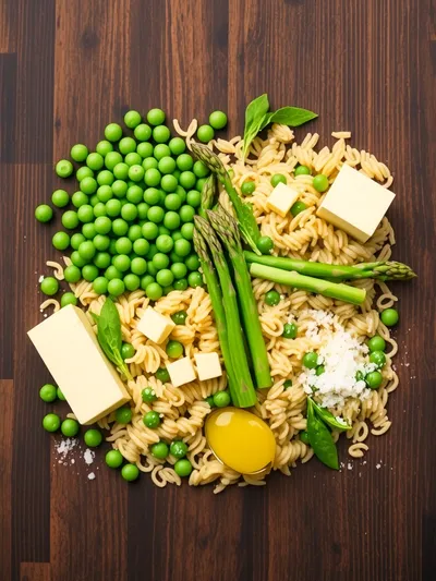 Pea and Asparagus Pasta – Super Spring Orzo - ingredients preparation