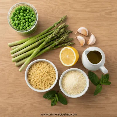Pea and Asparagus Pasta – Super Spring Orzo - cooking process