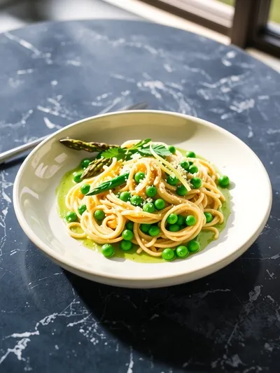 Pea and Asparagus Pasta – Super Spring Orzo - cooking process