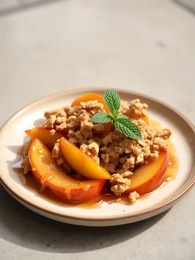 Peach Crisp Recipe – Healthy Easy Dessert - cooking process