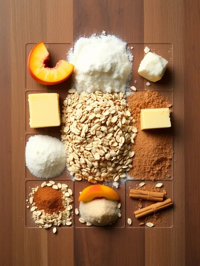 Peach Crisp with Frozen Peaches - ingredients preparation