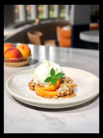 Peach Crisp with Frozen Peaches - cooking process