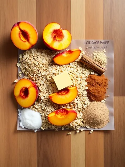 Easy Peach Crisp With Oat Topping - ingredients preparation
