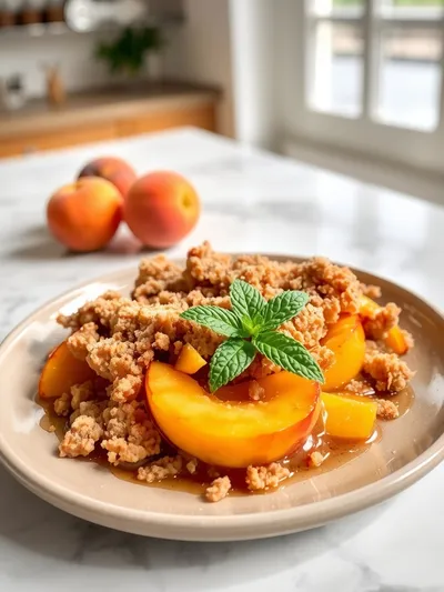 Peach Crisp: Classic Easy Dessert - ready to serve