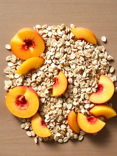 Peach Crisp Recipe – Healthy Easy Dessert - ingredients preparation