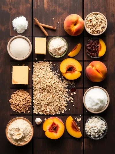 Peach Crumble Pie - ingredients preparation