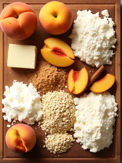 Peach Crumble Recipe – Sweet & Easy Dessert - ingredients preparation