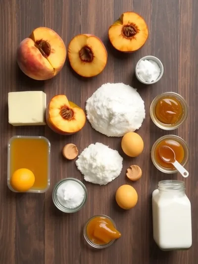 Peach Upside Down Mini Cupcakes - ingredients preparation