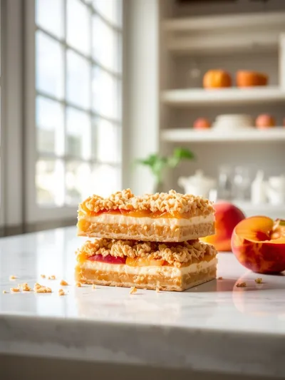 Peaches and Cream Crumble Bars – Simple Sweet Dessert