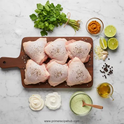 Peruvian Chicken with Creamy Green Sauce - cooking process