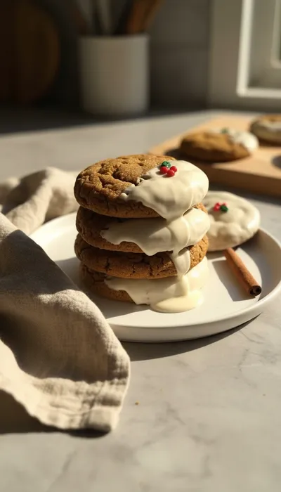 Soft Gingerbread Cookies with Maple Glaze