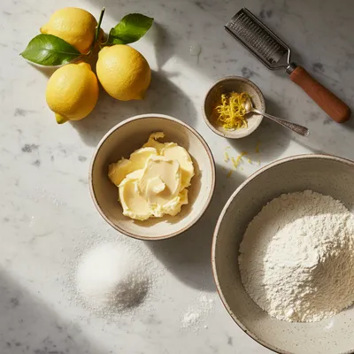 Moist Lemon Pound Cake With Simple Icing - ingredients preparation