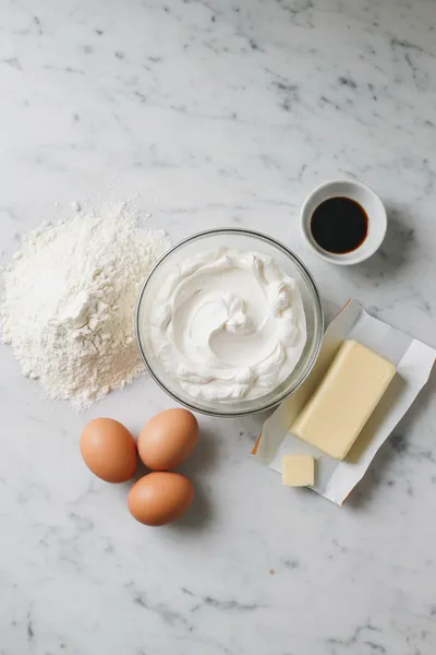 Grandma's Sour Cream Pound Cake Recipe - ingredients preparation