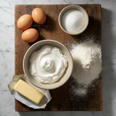 Old-Fashioned Sour Cream Pound Cake Recipe - ingredients preparation