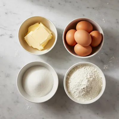 Classic Pound Cake Recipe with Four Ingredients - ingredients preparation
