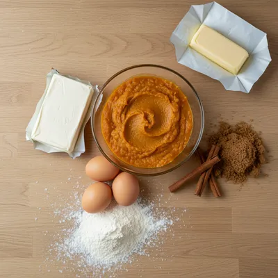 Pumpkin Cream Cheese Swirl Muffins Recipe - ingredients preparation