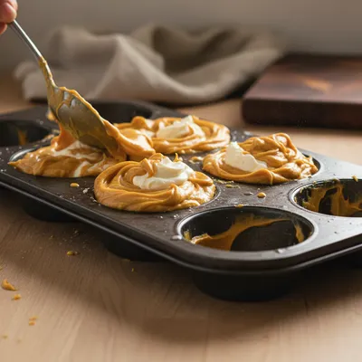 Pumpkin Cream Cheese Swirl Muffins Recipe - cooking process