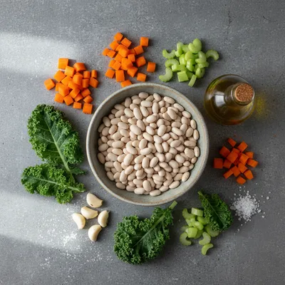 Tuscan White Bean Soup Recipe for a Healthy Dinner - ingredients preparation