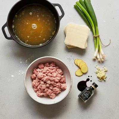 Homemade Chicken Wonton Soup for Comfort - ingredients preparation