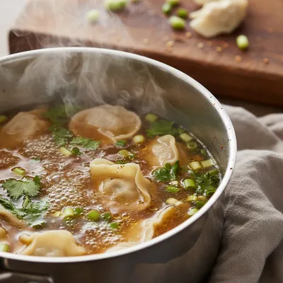 Homemade Chicken Wonton Soup for Comfort - cooking process