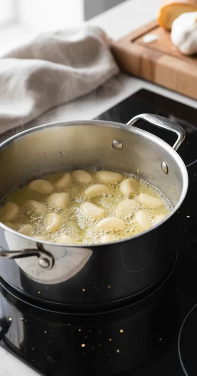 French Garlic Soup Recipe for a Cozy Meal - cooking process