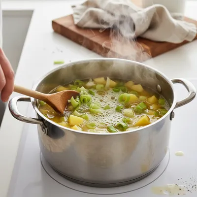 Easy Potato Leek Soup Recipe (Dairy Free) - cooking process