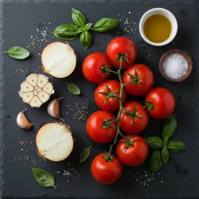 Roasted Tomato Soup Recipe for a Cozy Meal - ingredients preparation