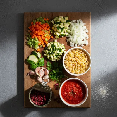 Easy Minestrone Soup Recipe for Healthy Dinners - ingredients preparation