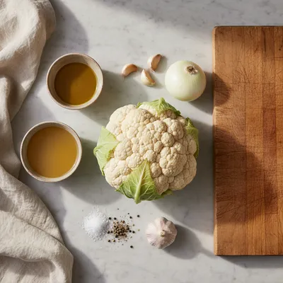 Quick Cauliflower Soup Recipe in 30 Minutes - ingredients preparation