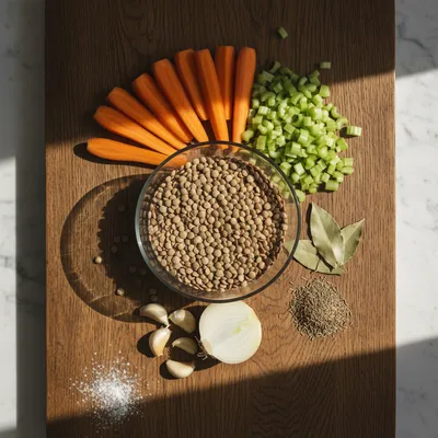 Classic Lentil Soup Recipe for a Cozy Meal - ingredients preparation